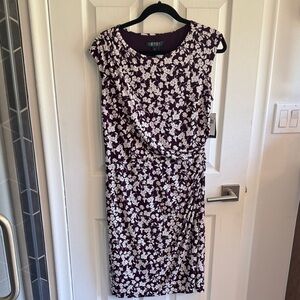 Ralph Lauren Purple Floral Midi Dress